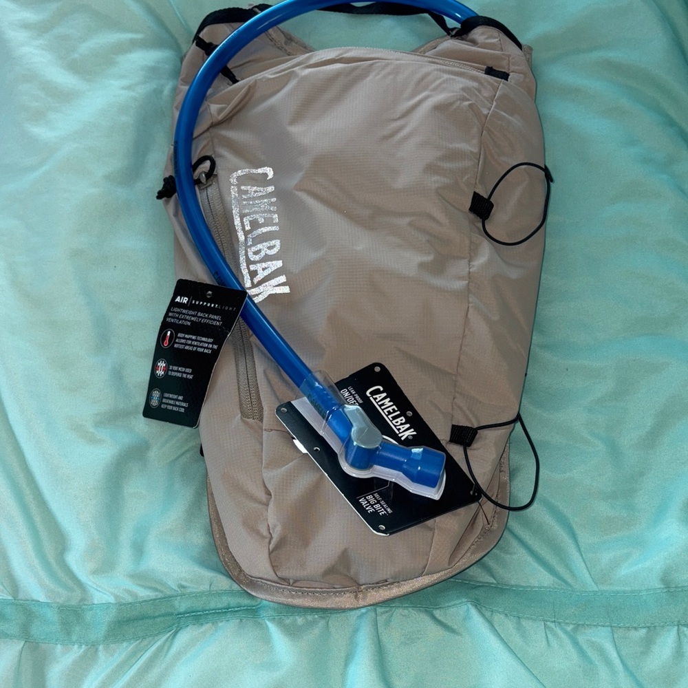 CamelBak air support Tan Backpack with Blue Tube